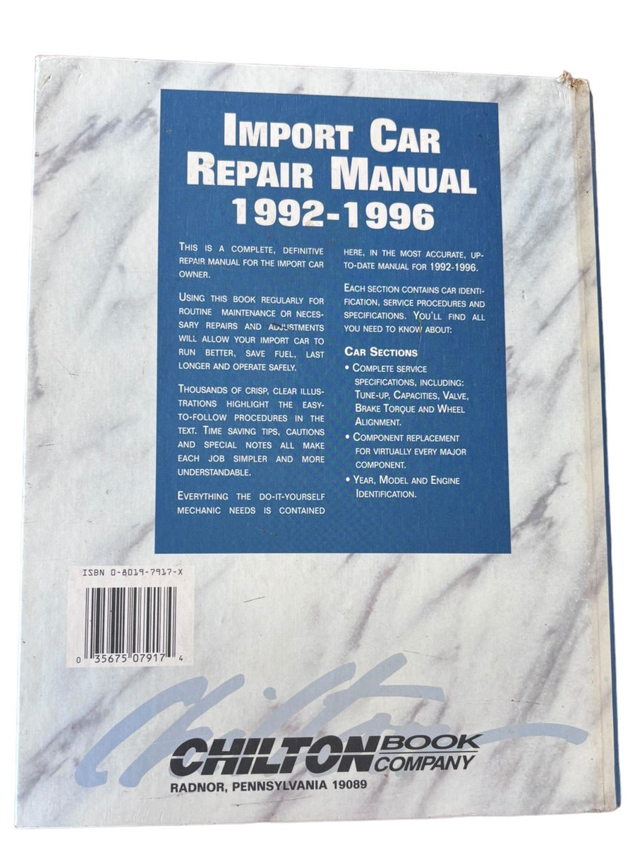 Chilton's Auto Repair Manual 1987-1991 Part No. 7903