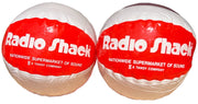 Radio Shack Beach Ball Vintage Red White 12" Diameter Set of 2