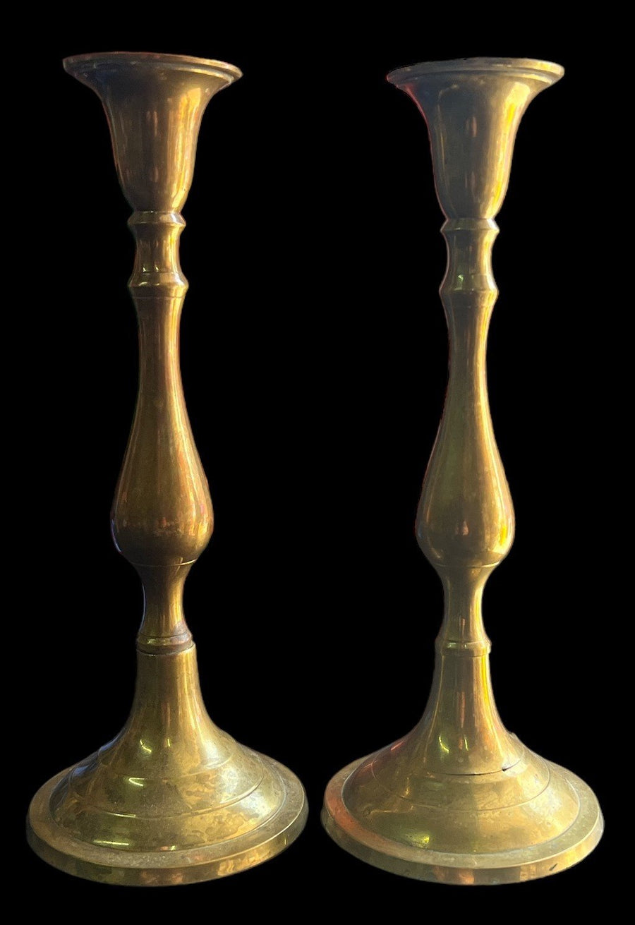 Brass Taper Candlestick Holder Antique Rosenthaj Netter Vintage Set of 2