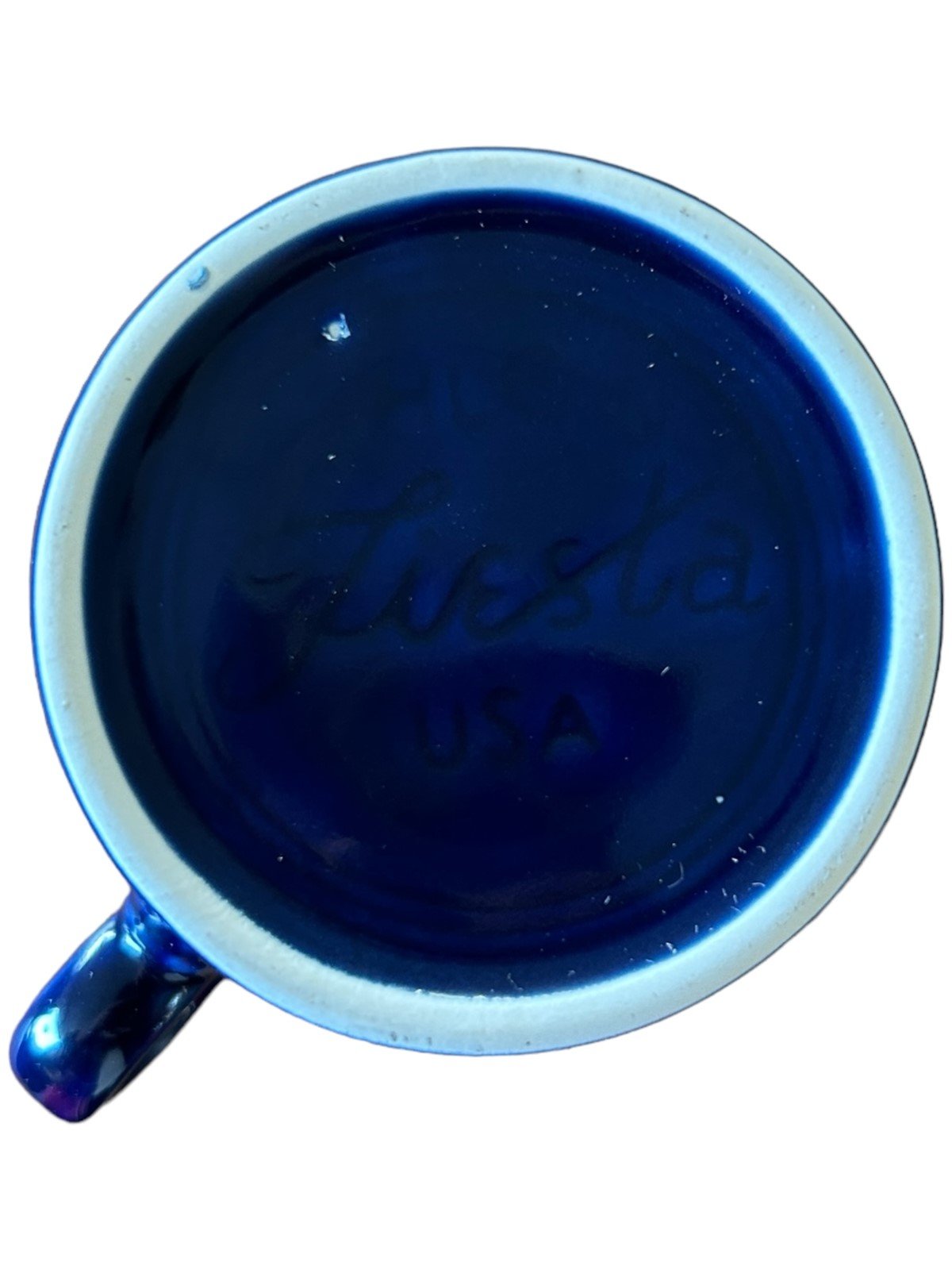 Fiesta - Cobalt Blue Ring Handled Mug Coffee Cup Ceramic Homer Laughlin Drink