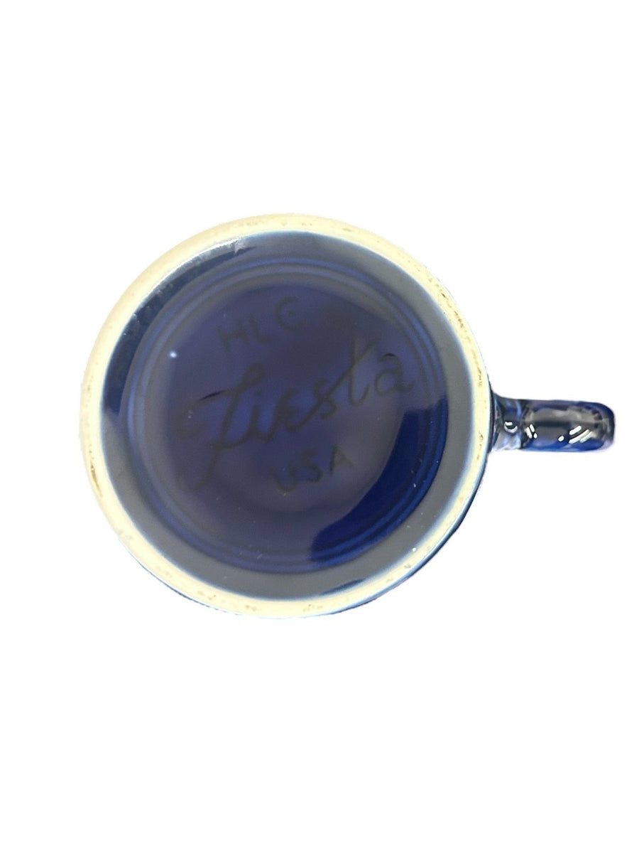 Fiesta - Cobalt Blue Ring Handled Mug Coffee Cup Ceramic Homer Laughlin Drink