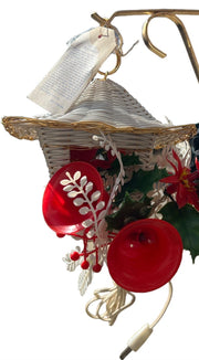 Bird Cage Flower Arrangement Electrified Antique Original Box Vintage Lifelike