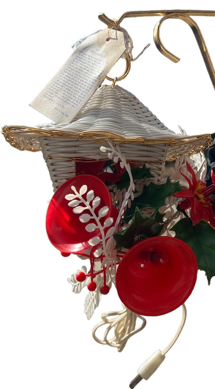 Bird Cage Flower Arrangement Electrified Antique Original Box Vintage Lifelike