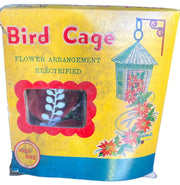 Bird Cage Flower Arrangement Electrified Antique Original Box Vintage Lifelike