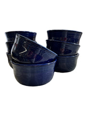 Fiesta - Cobalt Blue Gusto Bowls Set of 8 Homer Laughlin Ceramic Dish Kitchen
