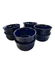 Fiesta - Cobalt Blue Gusto Bowls Set of 8 Homer Laughlin Ceramic Dish Kitchen