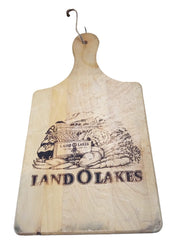 Land O Lakes Wooden Cutting Board Vintage Collectible Rustic Kitchenware