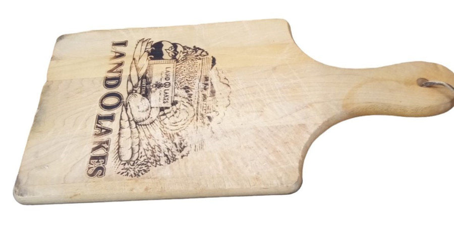 Land O Lakes Wooden Cutting Board Vintage Collectible Rustic Kitchenware