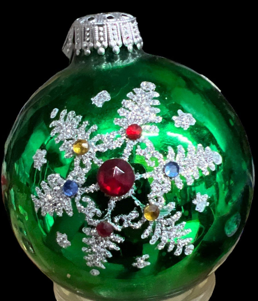 Christmas Ornaments Antique Happi-Holiday Vintage Hand-Made Glass Set of 6