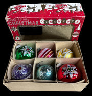 Christmas Ornaments Antique Happi-Holiday Vintage Hand-Made Glass Set of 6