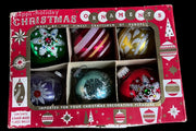 Christmas Ornaments Antique Happi-Holiday Vintage Hand-Made Glass Set of 6