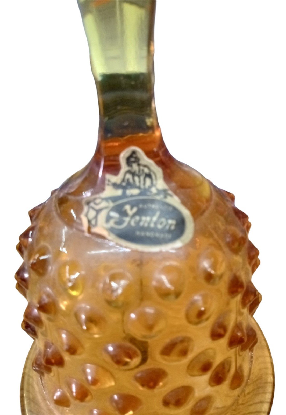 Fenton Amber Hobnail Glass Bell Vintage Collectible Decorative Art Glass