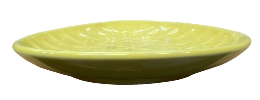 Fiesta - Sunflower Yellow Embossed Egg Shaped Plate Easter Candy Ceramic Serving