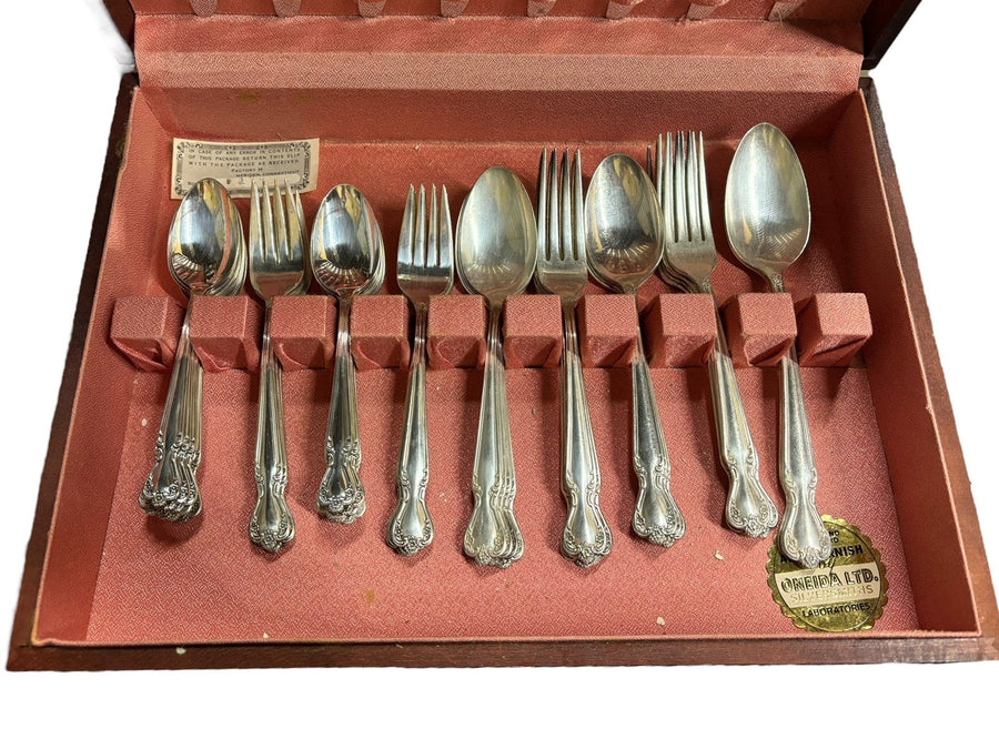 Flatware Rogers & Bro Daybreak Elegant Lady Reinforced Silverplate 50 pc Set