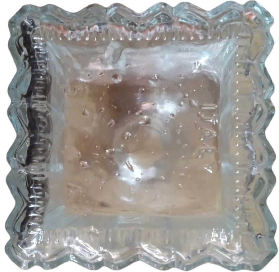 Glass Decanter Antique Clear Made in Italy Vintage 1960s 9.5"