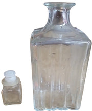 Glass Decanter Antique Clear Made in Italy Vintage 1960s 9.5"