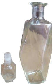 Glass Decanter Paneled Sides Antique Thatcher Diamond Vintage MCM