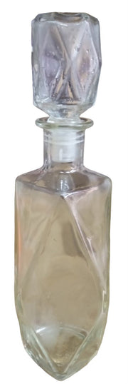 Glass Decanter Paneled Sides Antique Thatcher Diamond Vintage MCM