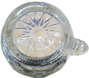Glass Pitcher Antique Thumbprint Sawtooth Design Vintage Starburst Design