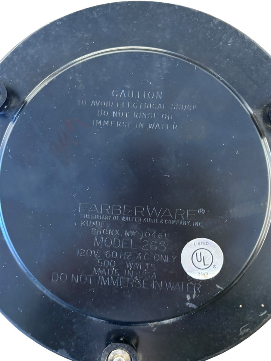 Farberware Wired Electric Crepe Maker Model 263 120 V 60 HZ A.C. Only 500 Watts