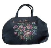 Betsy Ross Black Tapestry Bag Vintage Collectible Fashion Accessory Floral