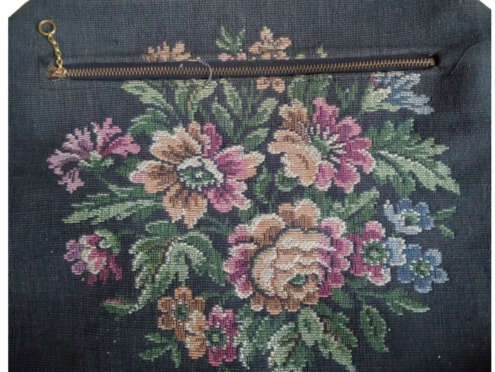 Betsy Ross Black Tapestry Bag Vintage Collectible Fashion Accessory Floral