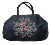 Betsy Ross Black Tapestry Bag Vintage Collectible Fashion Accessory Floral