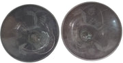 Candlestick Holder Glass Taper Reversible Vintage Flared Top Floral Set of 2