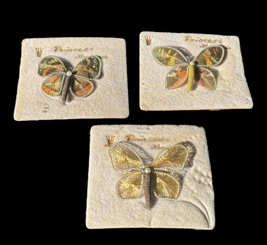 Bavarian Butterfly Brooch Princess Jewelry Vintage Pins Accessory 3 Piece