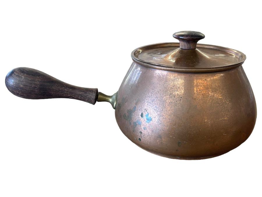 Copper Sauce Pot With Wooden Handle Made in Italy