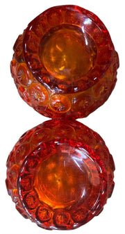 Amberina Moon and Stars Antique L E Smith Vintage Small Bowl Set of 2