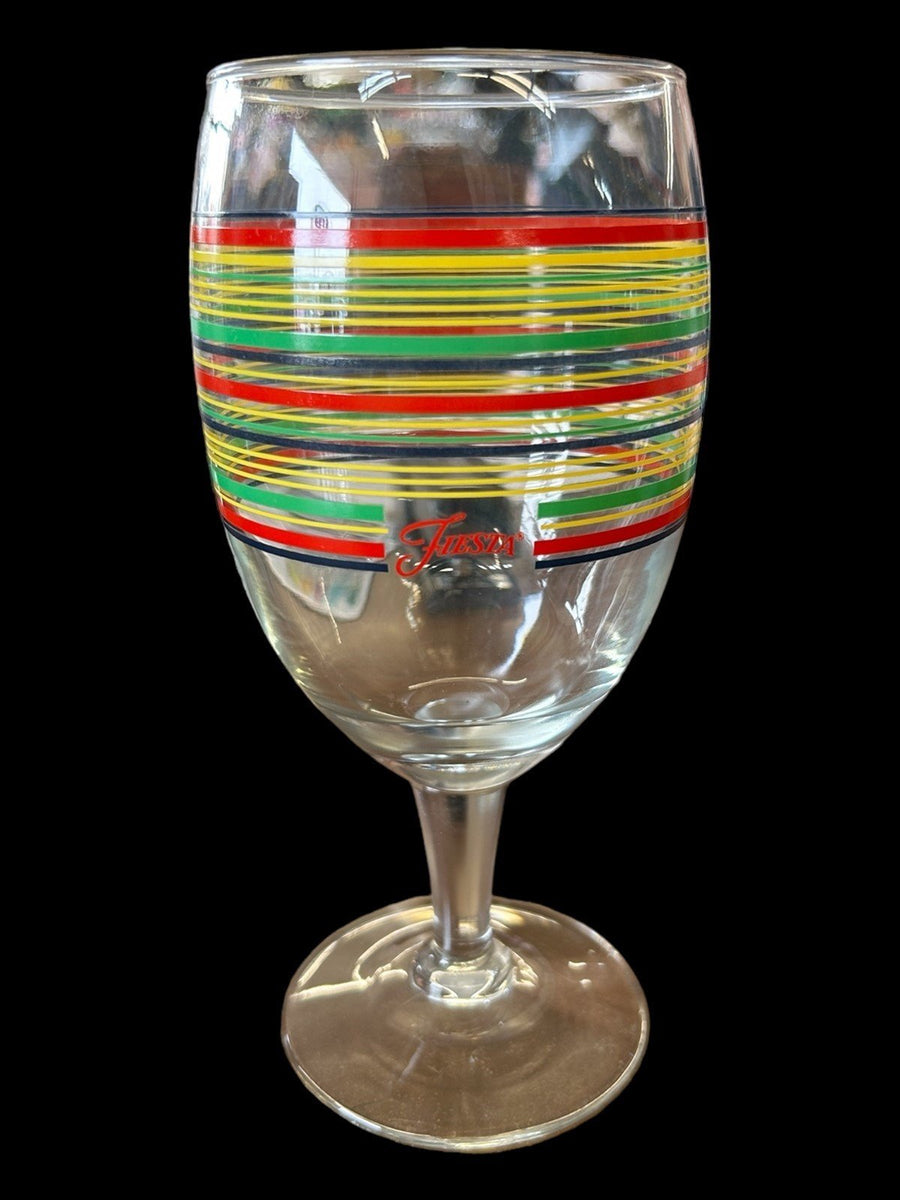 Fiesta - 16oz Iced Tea Glass Black, Scarlet, Sunflower, Shamrock Footed Goblet