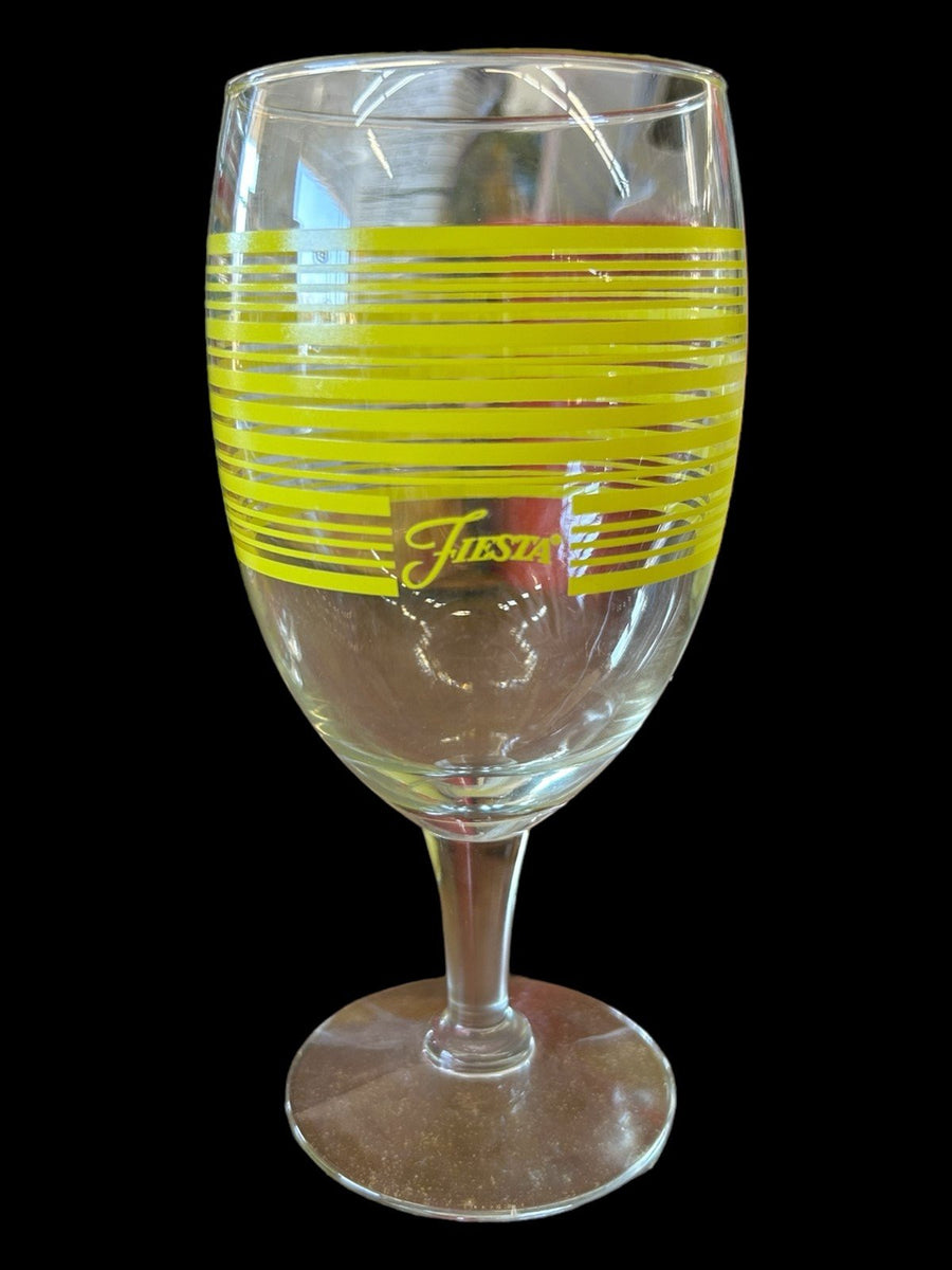 Fiesta - 16oz Iced Tea Glass Sunflower Yellow Homer Laughlin Footed Goblet Drink
