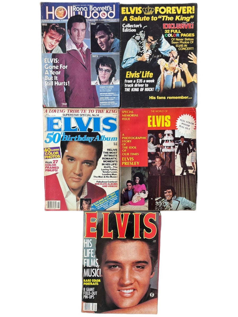 Elvis Presley Magazines Lot of 5 Collectors Issues Vintage Memorial Items