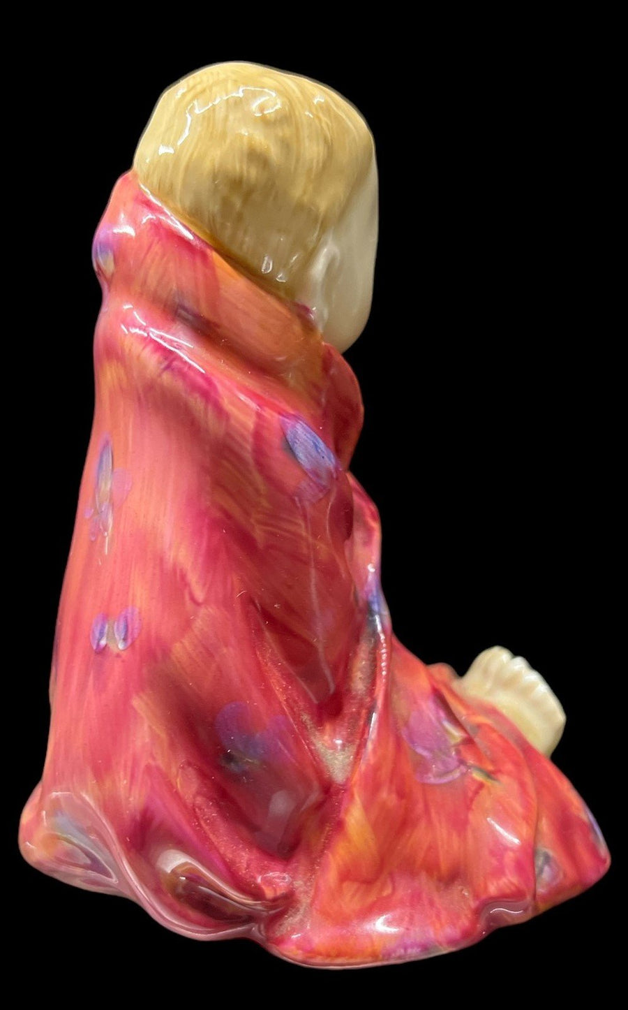 Royal Doulton This Little Pig Antique Bone China Vintage Statue Boy Red Blanket
