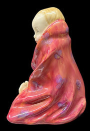 Royal Doulton This Little Pig Antique Bone China Vintage Statue Boy Red Blanket