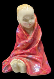 Royal Doulton This Little Pig Antique Bone China Vintage Statue Boy Red Blanket