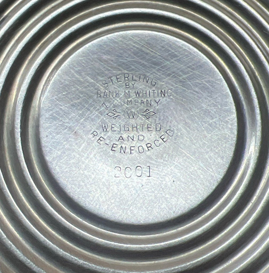 Sterling Silver Candleholder Glass Candy Dish Antique Whiting Vintage Set of 2