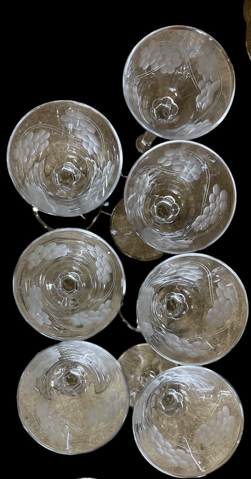 Libbey Liquor Cocktail Antique Brookdale Pattern Vintage Set of 7 Glasses