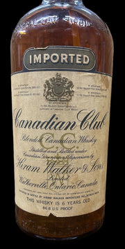 Canadian Club Empty Whisky Bottle Antique Hiram Walker Importers Vintage Tapper