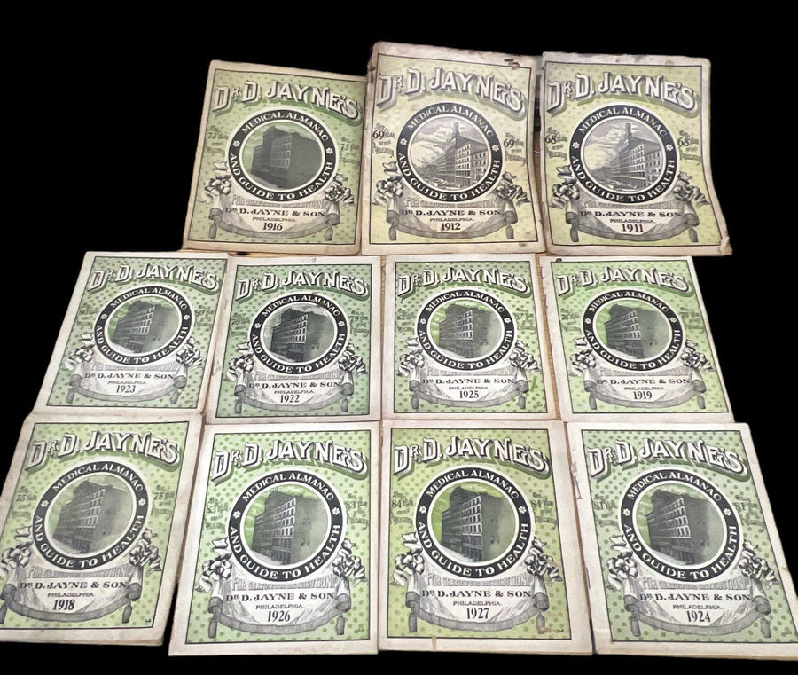 Dr. D. Jayne's Antique Medical Almanac Vintage Guide Health 1911-1927 Lot of 11