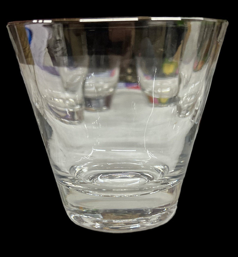Double Shot Glasses Antique Queens Lusterware Vintage Silver Rim Set of 8