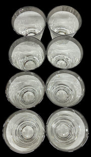 Double Shot Glasses Antique Queens Lusterware Vintage Silver Rim Set of 8