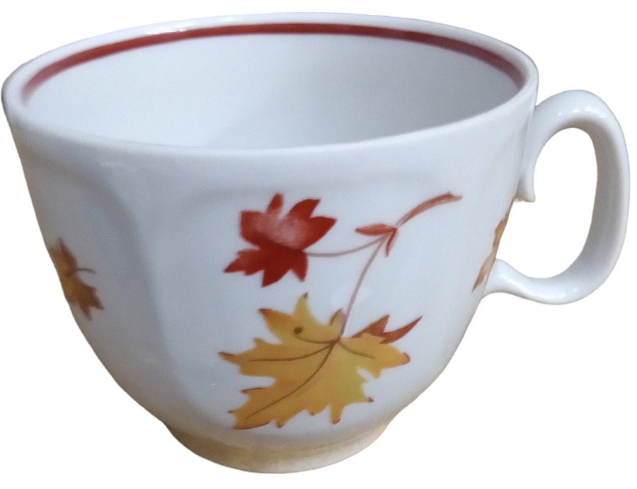 Autumn Leaves Teacups Saucers Lidded Creamer Lidded Sugar Bowl Vintage 14 Pcs