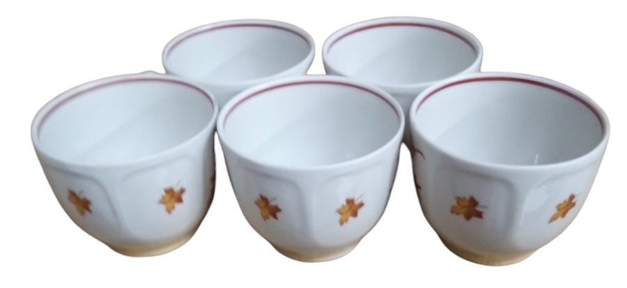 Autumn Leaves Teacups Saucers Lidded Creamer Lidded Sugar Bowl Vintage 14 Pcs