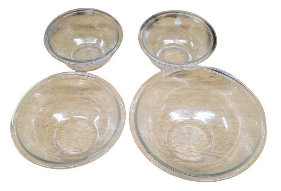 Pyrex Clear Mixing Bowls Set Of 4 Vintage Collectible Kitchenware Cookware