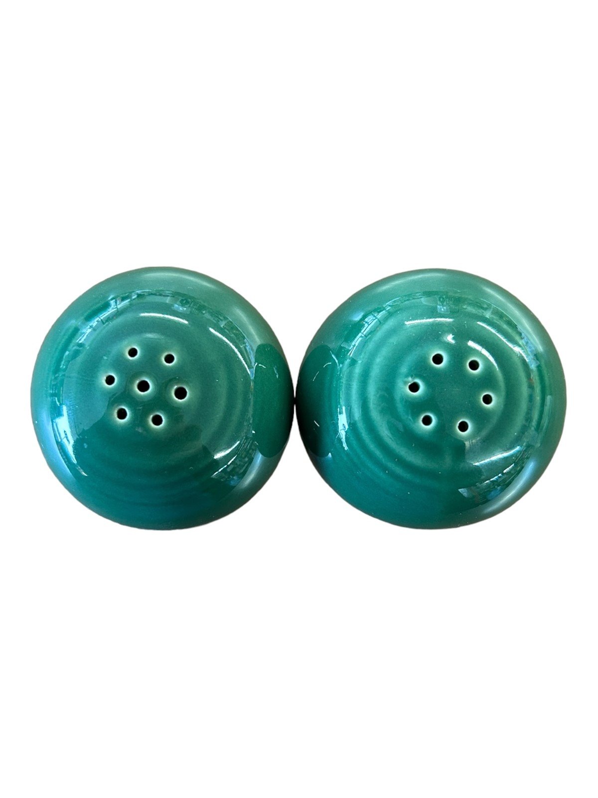 Fiesta - Jade Green Ball Salt and Pepper Set Shakers Ceramic Homer Laughlin HLC