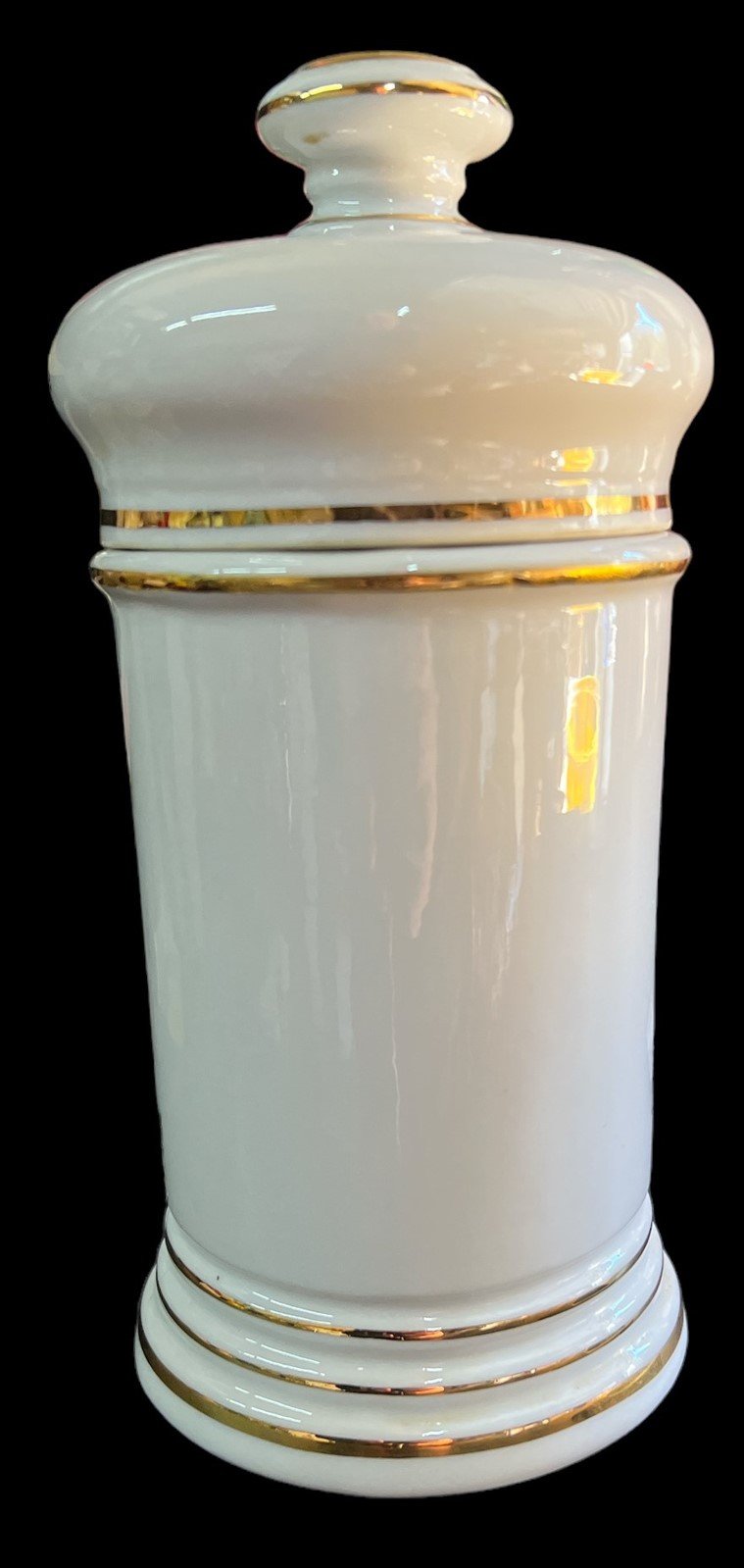 Tila Canister Antique Porcelain Spice Container Vintage 1960s 8" High