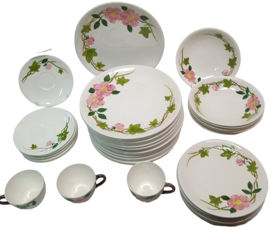 Mountain Rose Dishes Antique Hand Painted Under Glaze Vintage Japan 39 Pieces