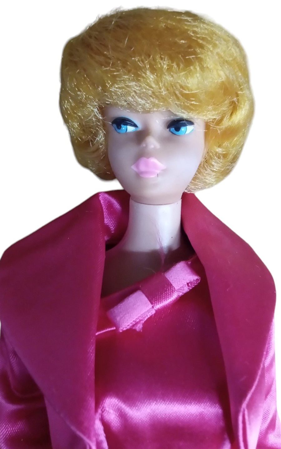 Barbie 1958 Antique Titian Red Hair Vintage Blue Eyes Satin Pink Clothes